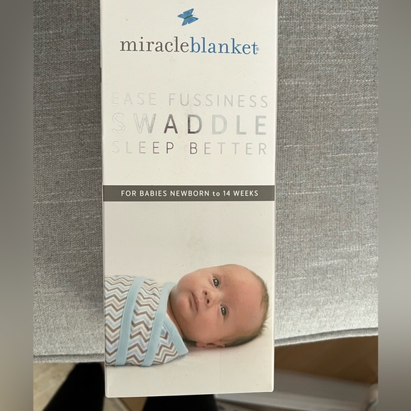 Miracle blanket swaddle NWT.  Newborn - 14 weeks. Aqua stars pattern. - Picture 5 of 5